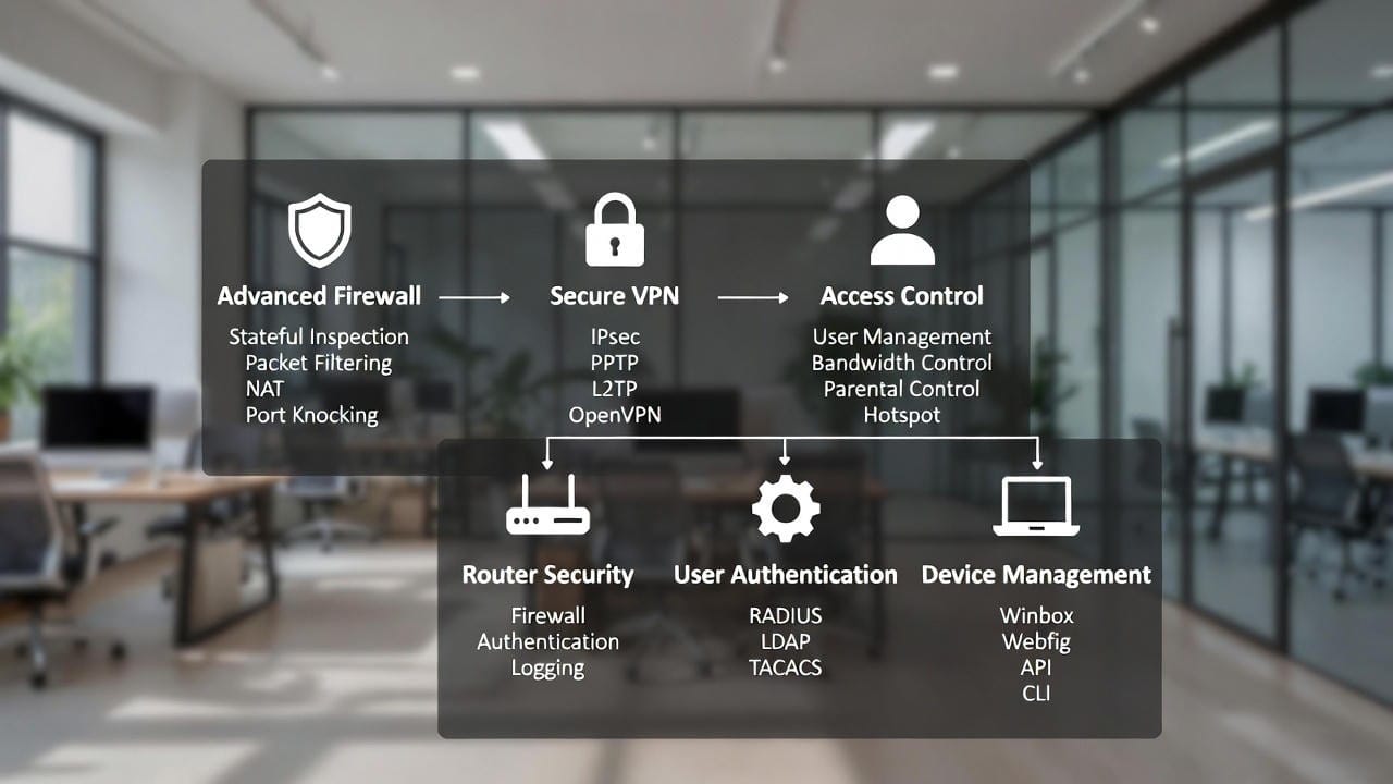 قابلیتهای امنیتی میکروتیک (RouterOS) 2 Mikrotik Security Map Mikrotik نوشته