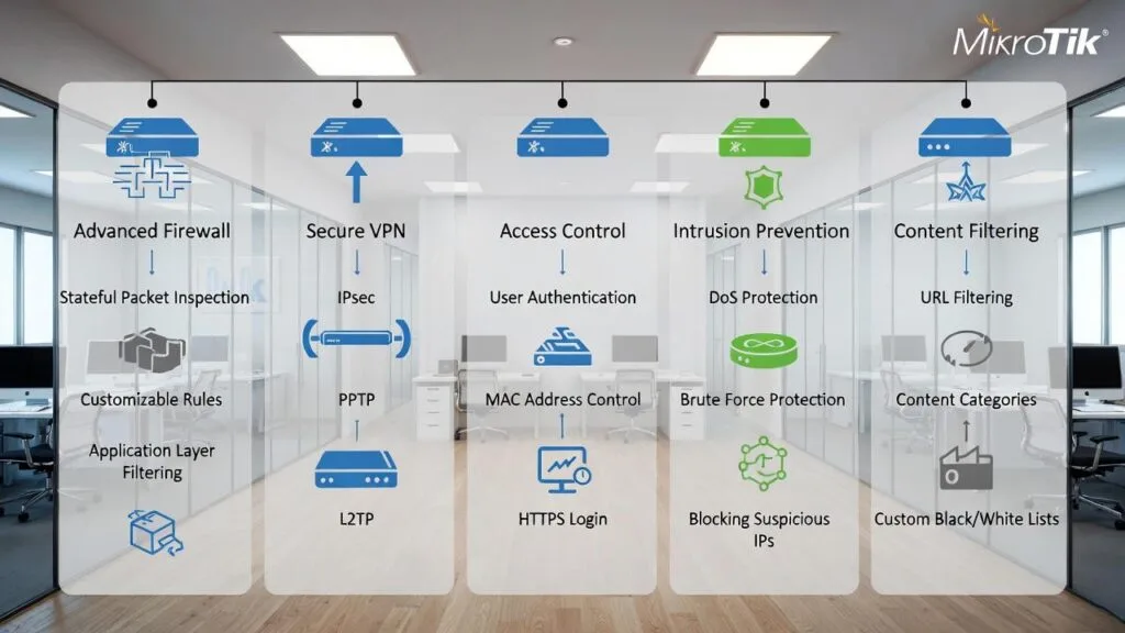 قابلیتهای امنیتی میکروتیک (RouterOS) 4 قابلیتهای امنیتی میکروتیک (RouterOS)