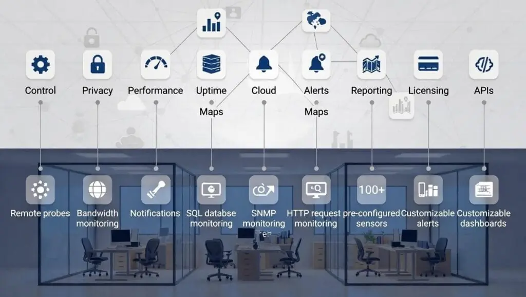 PRTG Monitoring Map Microsoft نوشته