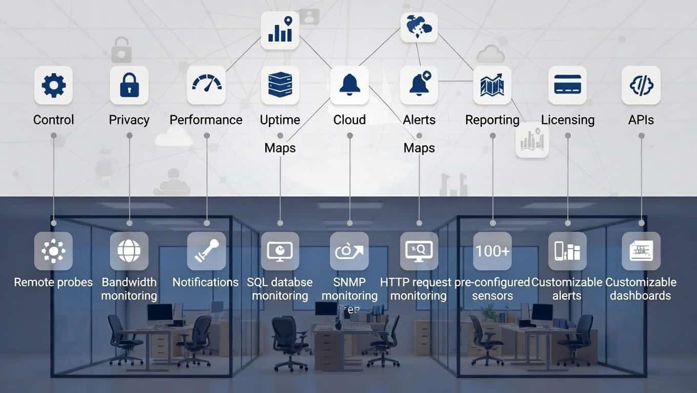 PRTG Monitoring Map Microsoft نوشته